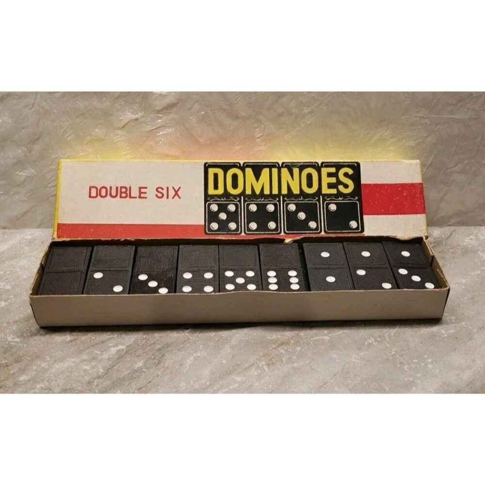 Vintage 1970 Willis Import Wooden Dominoes Set - Double Six - Made in Japan